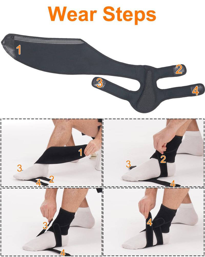 AFO Foot Drop Brace, Improve Walking Gait, Effective Relieve Pain, Adjustable Foot Orthosis Brace Support for Sleep, Plantar Fasciitis, Drop Foot Braces For Walking with Shoes (Right) Right