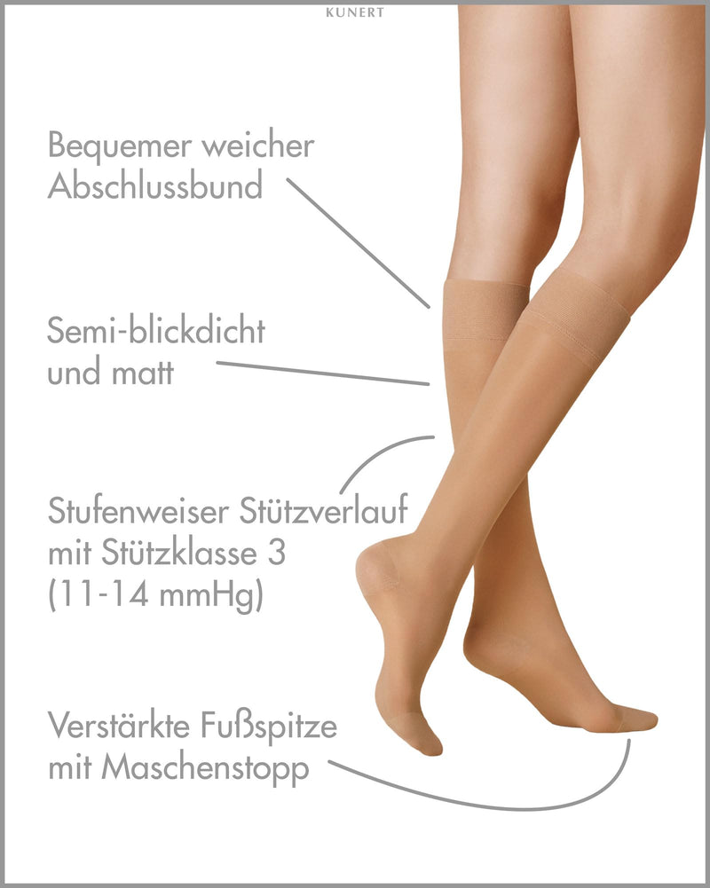 [Australia] - KUNERT women's knee socks Fly&Care® 40 effective support class III 40 DEN tan 1003 39-42 