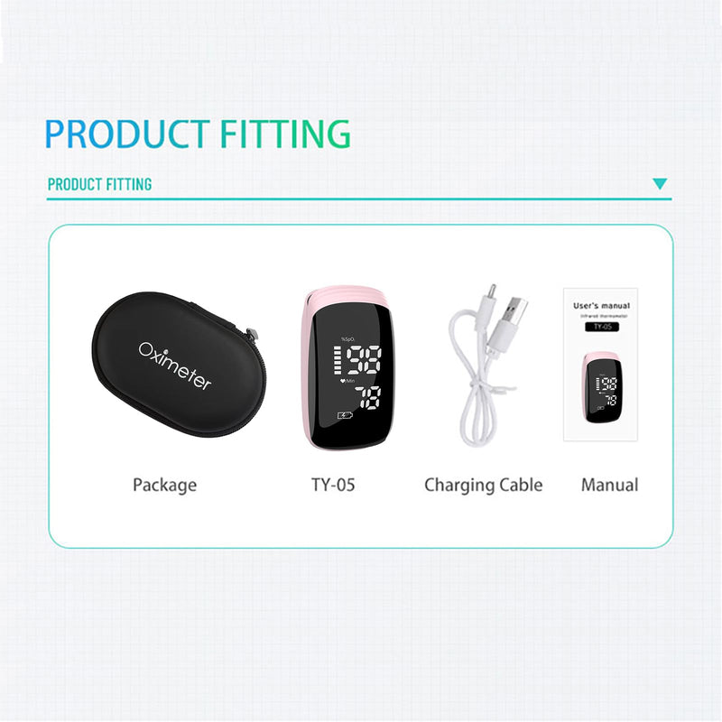 [Australia] - Pulse Oximeter, Blood Oximeter, Fingertip Pulse Oximeter, Rechargeable Pulse Oximeter, Accurate Rapid Blood Oximeter SpO2 Readings Outdoor Sports Home Use (Pink) 