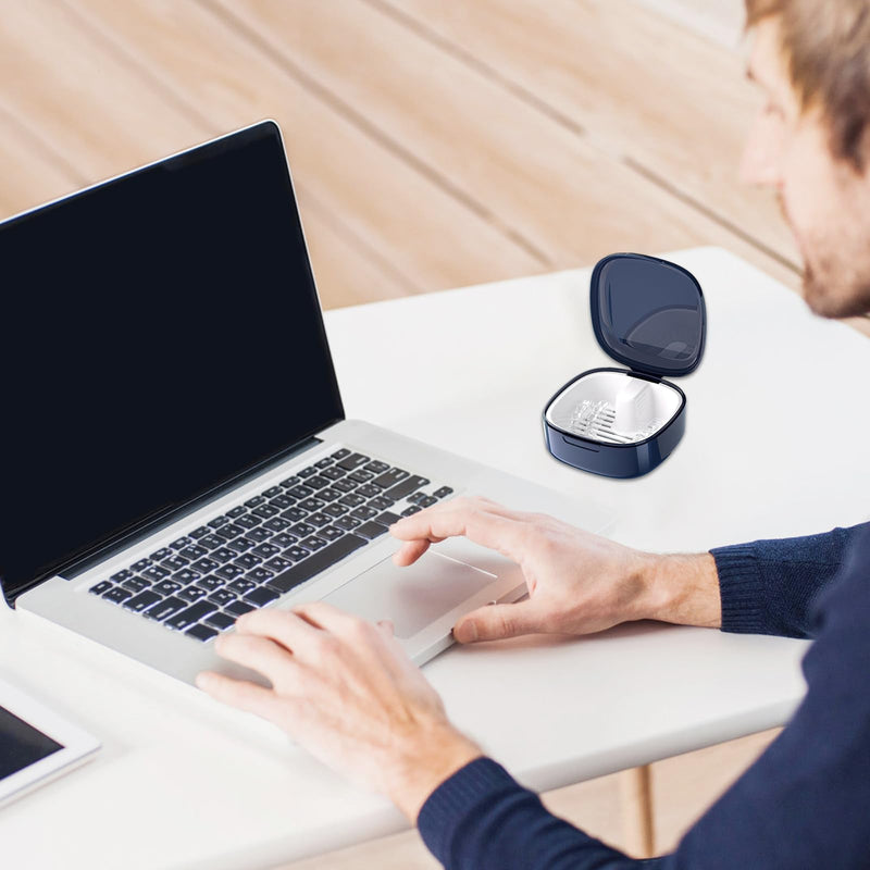[Australia] - Denture box with sieve, denture box, denture box, retainer container, storage box with hanging denture container, braces box, braces box (blue). 