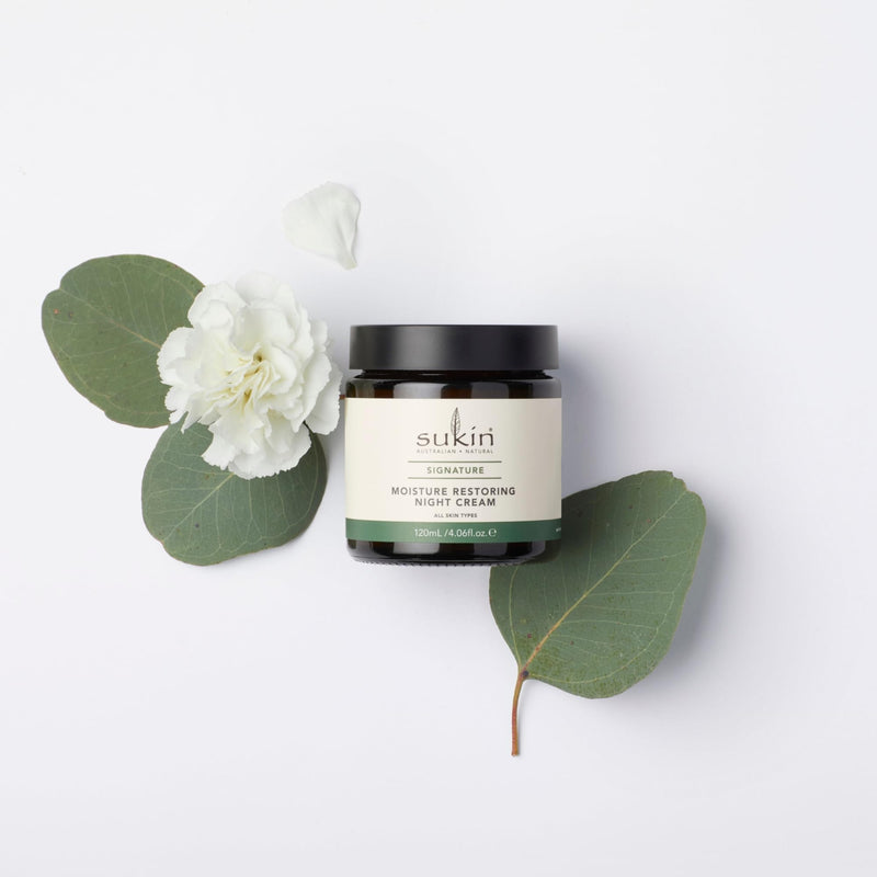 Sukin Signature Night Cream, Moisture Restoring – Dry Skin Face Cream with Botanicals, Shea Butter & Rosehip Oil, Naturally Rich in Vitamin A and Vitamin C, 4.06 Oz