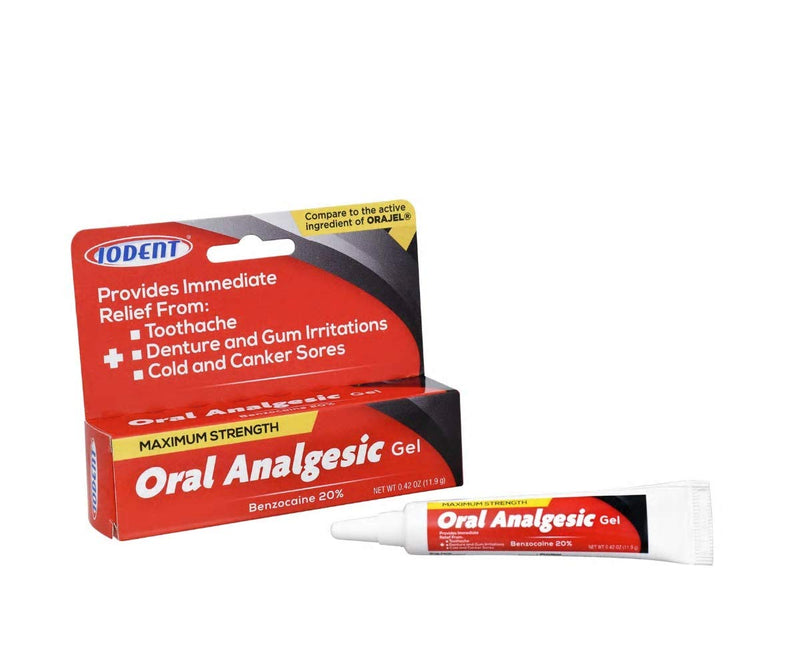 [Australia] - DDI Iodent Oral Analgesic Gel - Max Strength, Alcohol Free, Unflavored, 0.42 oz, 24 Count 