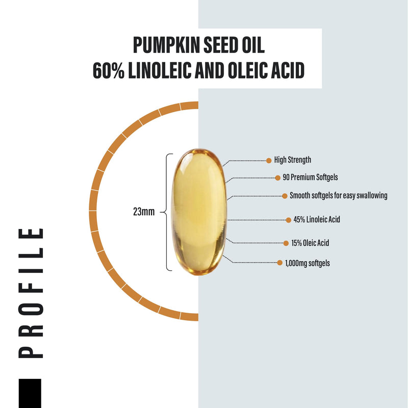 Pumpkin Seed Oil 3,000mg – 60% Linoleic & Oleic Acid – 90 Softgels – 3,000mg Omega 6 & 9 – Virgin & Cold Pressed 120 count (Pack of 1)