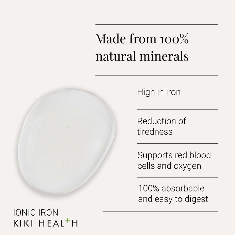 KIKI Health - Ionic Iron Liquid High Concentration Drops - 14mg Iron per Serving - 100% Natural Minerals for Optimal Mineral Balance - 50 millilitres