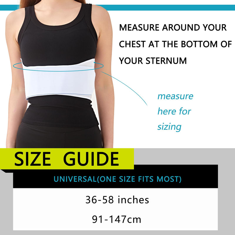 [Australia] - Rib Chest Injury Abdominal Binder Belt Brace Broken Compression Wrap Brace Breast Belt Elastic Supports for Cracked Bruised, Intercostal Muscle Strain Universal Female 