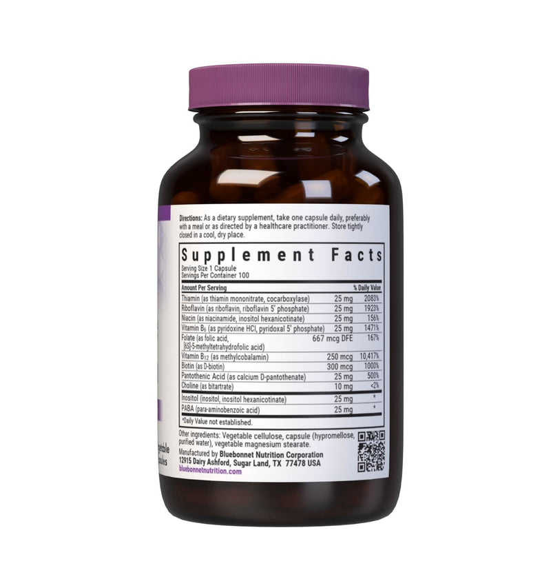 Bluebonnet Nutrition Cellular Active Coenzyme B-Complex, Energy Production & Nerve Support*, Vegan, Kosher Certified, Gluten-Free, Soy-Free, Dairy-Free, 100 Vegetable Capsules, 100 Servings | Energy Production & Nerve Support; Vegan, Kosher Certified, ...