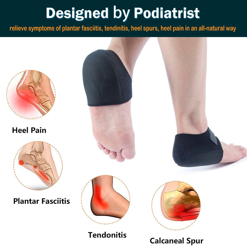 [Australia] - Plantar Fasciitis Orthopedic Silicone Heel Protector for Shoes - Heel Pads Heel Spur - Insoles Gel Heel Spur - Heel Spur Socks (EU 35-40, Black (02)) EU 35 - 40 Black (02) 