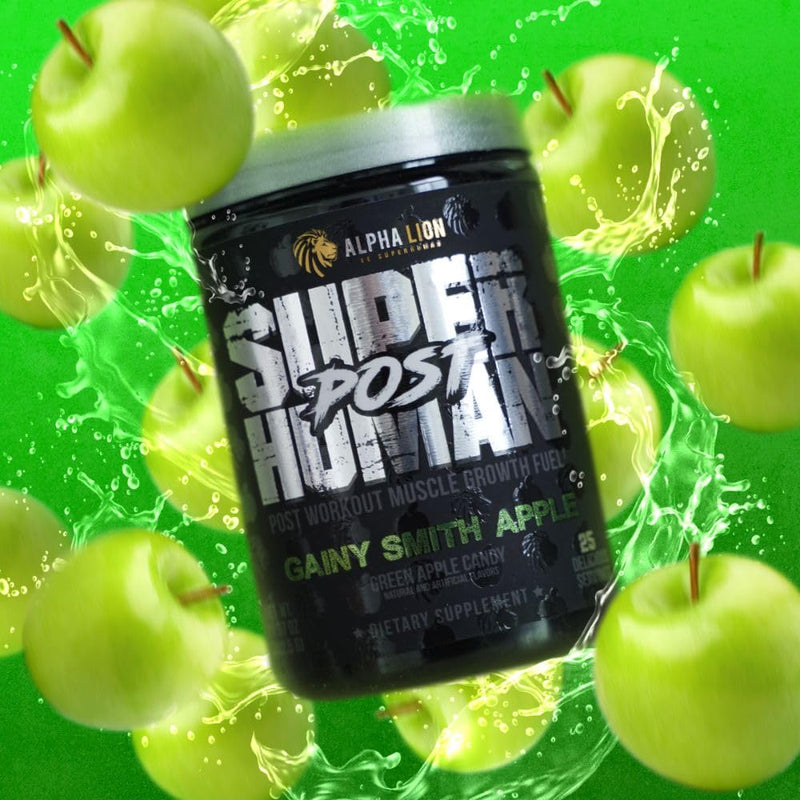 [Australia] - Alpha Lion Superhuman Post Workout Recovery, Muscle Builder Drink, Creatine Powder + More for Lean Muscle Growth, Strength & Volume, Supplement for Women & Men (25 Servings, Gainy Smith Apple) 