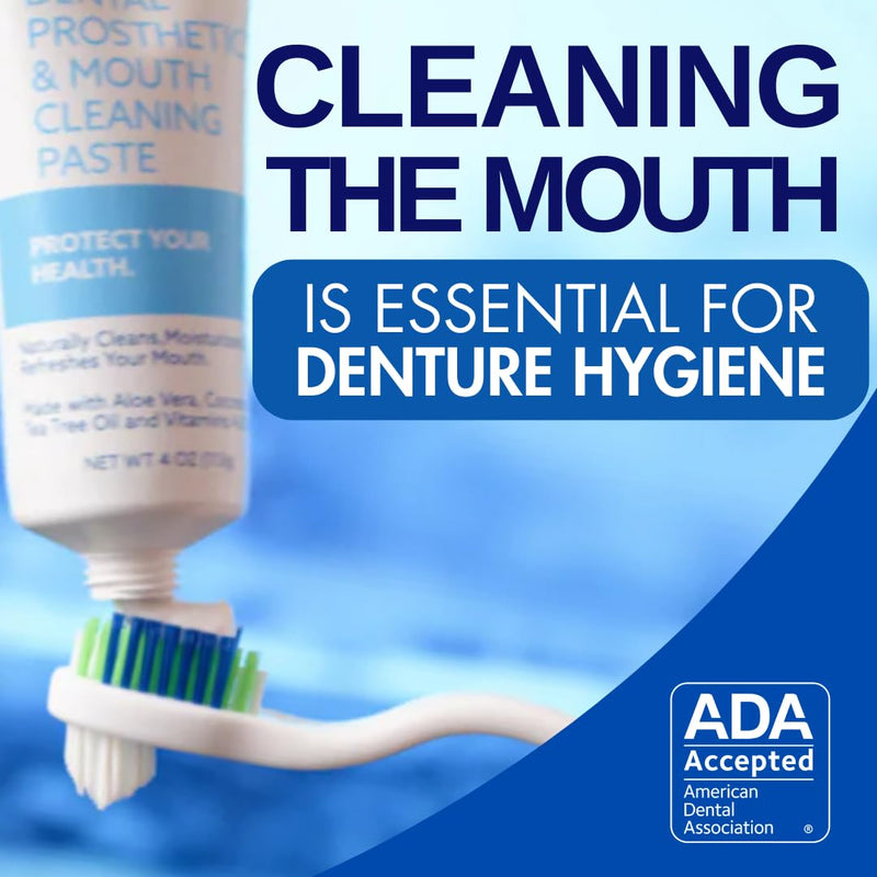 [Australia] - Dr. B Dental Solutions Cleanadent Denture and Gum Toothpaste, ADA Accepted All-Natural Denture Toothpaste for Adults - Removes Odors, Stains and Adhesives - 4 oz 4 Fl Oz (Pack of 1) 