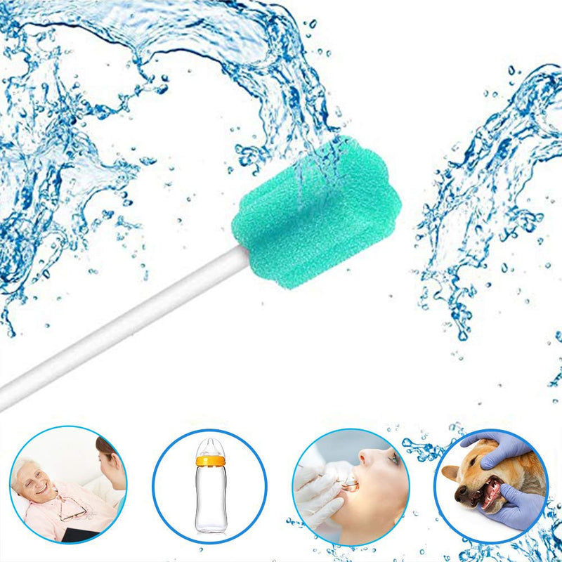 [Australia] - Wellgler's Disposable Oral Care Swabs, Sterile Sponge Mouth Swabs (250pcs, Sky Blue) Plum Shape Sky Blue 250 
