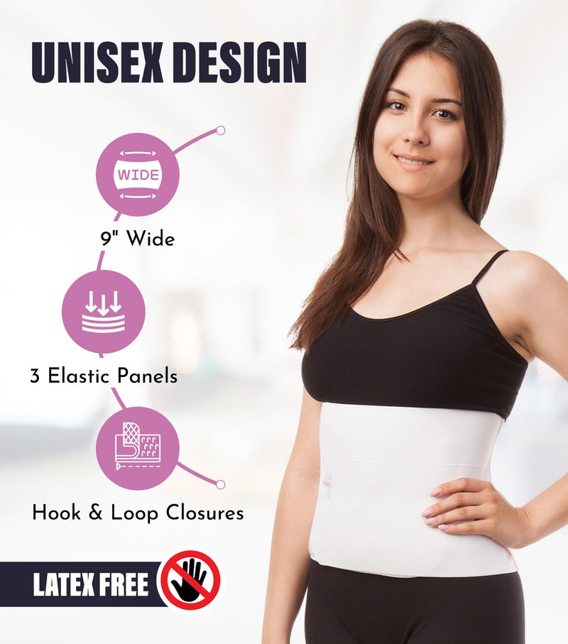 GABRIALLA Breathable Abdominal/Back Support Binder : White Small, Up to 34", (G AB-309 S)