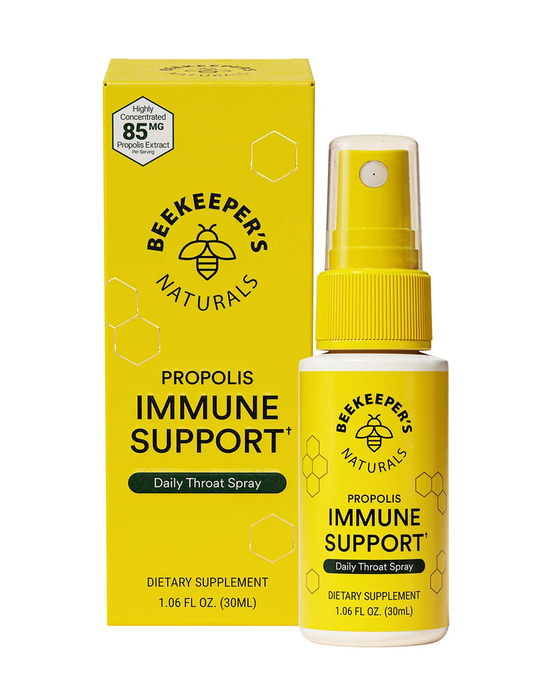 [Australia] - Propolis Throat Spray by Beekeeper's Naturals - 95% Bee Propolis Extract, Natural Immune Support & Sore Throat Relief - Antioxidants, Keto, Paleo, Gluten-Free (1.06 oz)(Pack of 1) Adult Propolis 1 Pack 1.06 Fl Oz (Pack of 1) 