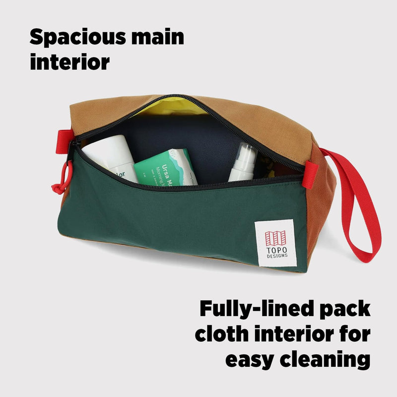 Topo Designs Dopp Kit - Travel Bag for Personal Care Essentials, Self Standing Triangular Shape, Fully Lined for Easy Cleaning, Recycled Nylon (Navy/Navy) 3L Navy/Navy