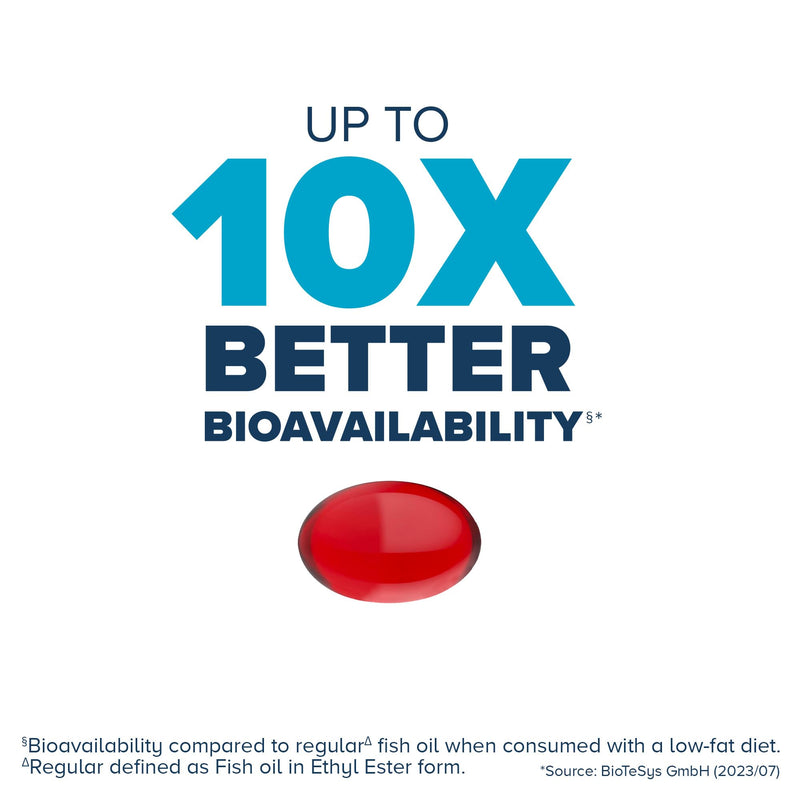 [Australia] - Qunol Advanced Omega 3 Krill and Fish Oil Complex, 10x Better Bioavailability, One Pill Dose, 250mg EPA & DHA, Supports Brain, Eye, Heart and Joint Health, 90 Count (Pack of 1) 
