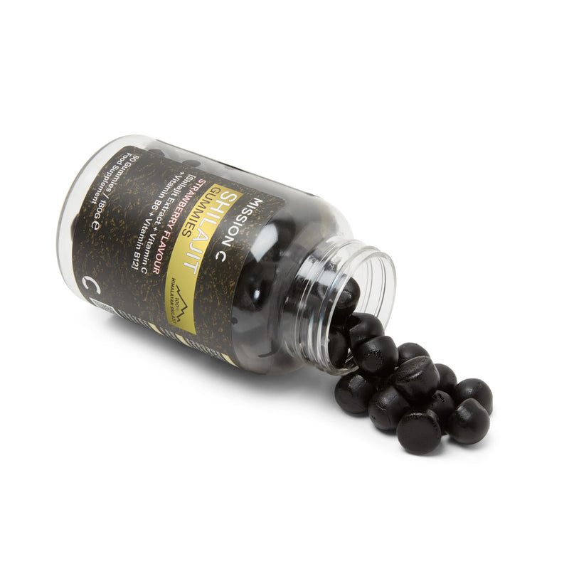 Shilajit Gummies - Pure, Himalayan - 14000 mg per Serving - High Grade - with Added Vitamin C, B6 and B12, Contains 85 Minerals, Immune System & Vitality Booster, Vegan - Lab Tested - Mission C