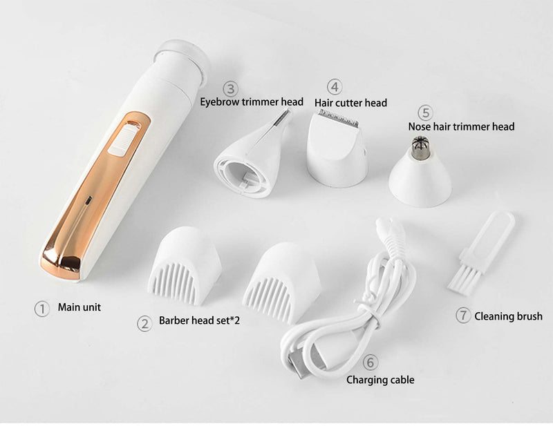 [Australia] - Womens Electric Razor, Face Shaver, Facial Hair Remover, Electric Bikini Trimmers for Legs, Travel Razor for Eyebrow Ear Nose Hair Lip Beard Armpit (Gold 4 in 1 Gold 