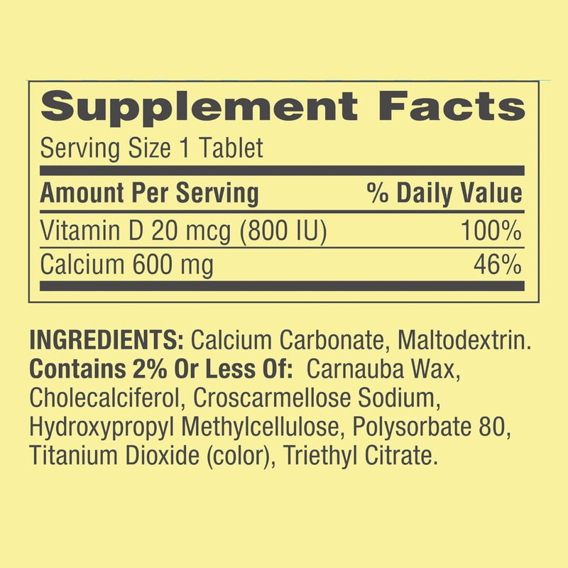 Spring - Valley Calcium 600 mg + Vitamin D 20 mcg - 500 Count with Weekly Pill Organizer GoodDealsHouse - Bone Health Dietary Supplement Tablets