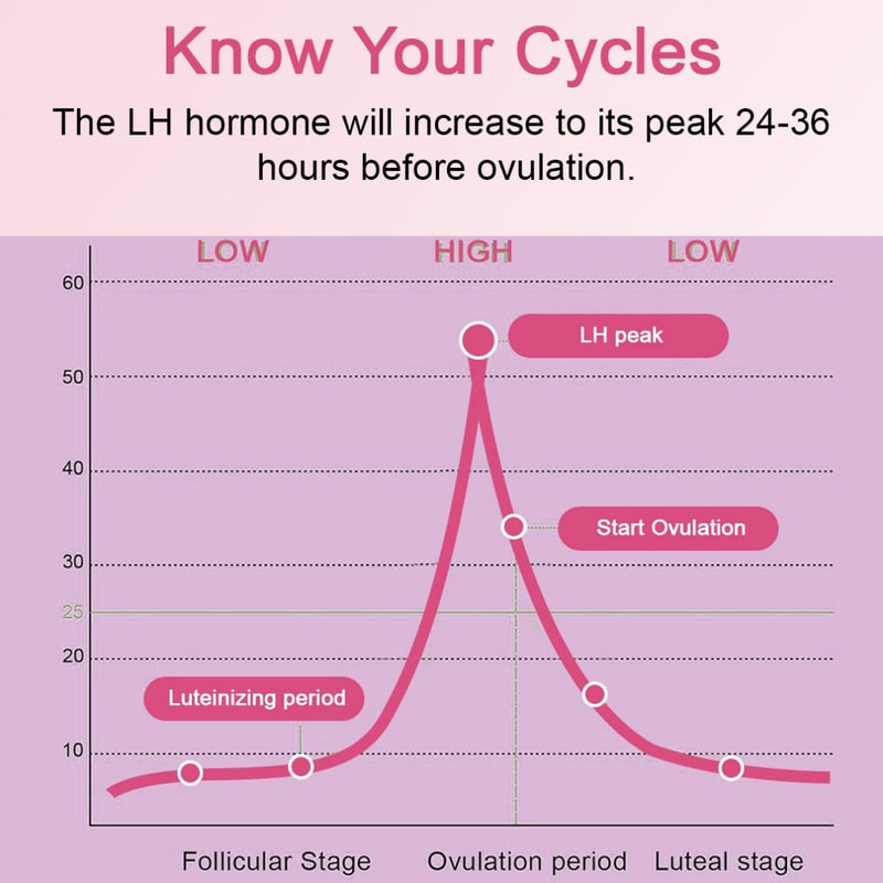 Ovulation Test Strips with Reusable Urine Cup 30 Counts Accurate LH Ovulation Predictor Kit for Women at Home LH Surge Detection Fertility Test