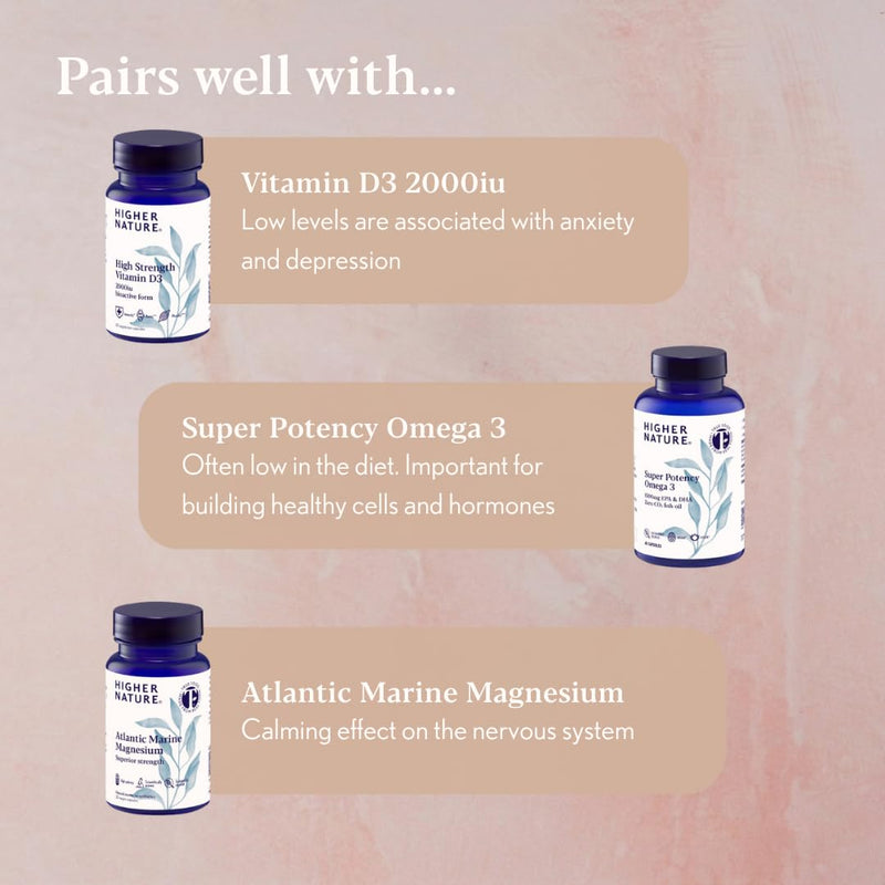 Higher Nature - Balance for Nerves - B Vitamins & Magnesium - Supports The Nervous System - Vitamins B3, B6 & B12 - Vegetarian & Vegan - 90 Capsules 90 count (Pack of 1)