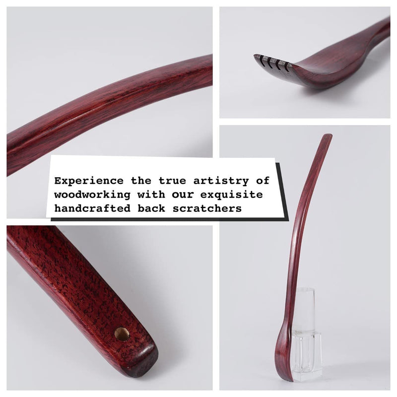 [Australia] - Oversized Wooden Back Scratcher: 18'' Extended Curved Handle for Better Reach, Handcrafted to Perfection, Instant Itch Relief, Gentle on Skin Leave No Scratch Marks (Brown) Brown 