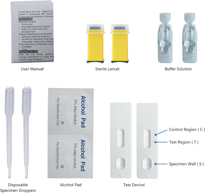 [Australia] - H. Pylori - Helicobacter Pylori Home Test Kit - Fast and Accurate, 2 Tests Included, Self-Test at Home, Results in 10-15 Minutes, No Lab Visit Required 