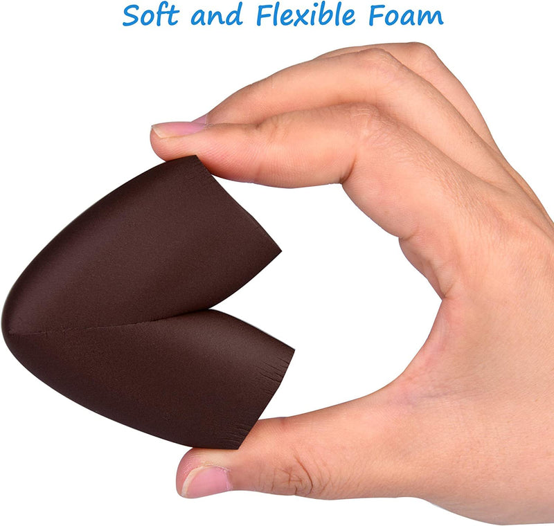 [Australia] - 8-Pack Corner Protectors Baby Proof, Furniture Corner and Edge Safety Bumpers, Soft Rubber Foam Cushion Covers, 3M Taped Corner Guards, Baby Child Proofing Pads, Table Corner Protectors, Brown 