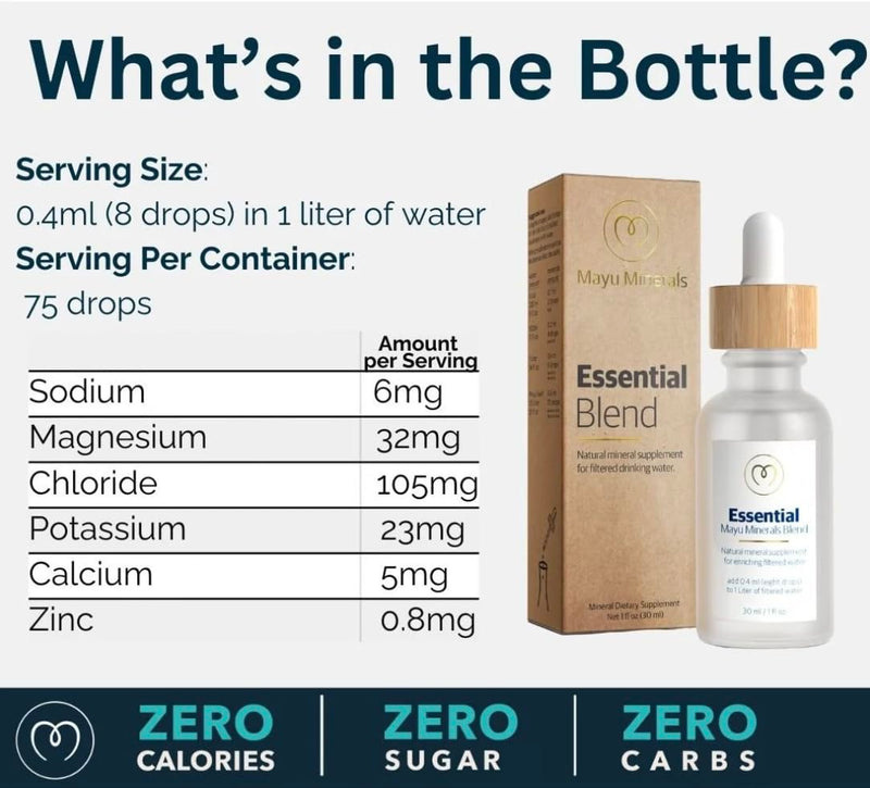 [Australia] - Mayu Concentrated Ionic Trace Mineral Drops - Rich Concentrate Electrolytes: Magnesium Chloride Sodium Supplements - Essential Blend Drop for Immune Support - Nutrient-Packed Alkaline Water (1) 1 