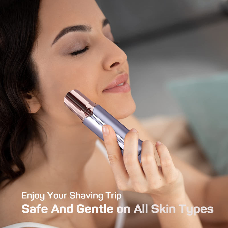 [Australia] - Facial Hair Removal for Women, GURELAX Hair Remover for Face, Painless Hair Removal Device, Face Shavers for Chin Upper Lip -Included 4 x Replacement Heads Blue+4 Heads 