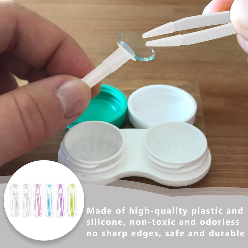 [Australia] - Pack of 6 contact lens insertion aids, contact lens tweezers, contact lens insertion aid, contact lens inserter remover, contact lens removal, plastic contact lens remover for travel, household 