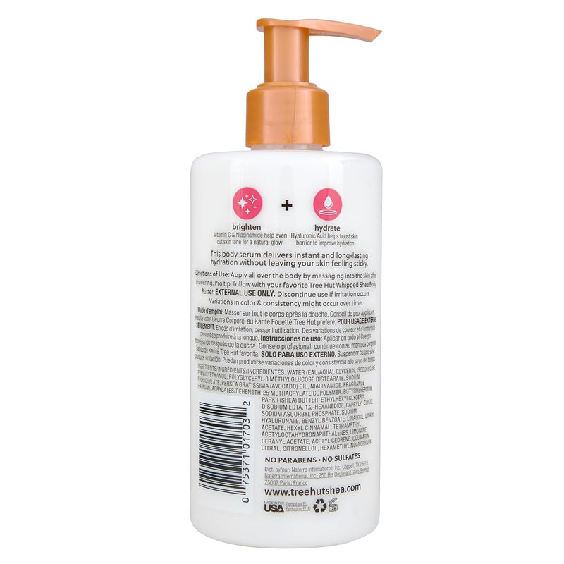 Tree Hut Hydraglow Pink Champagne Body Serum & Lotion, 11 Fl Oz | Body Serum, Brighten & Hydrate, with Hyaluronic Acid, Lightweight, Non-Greasy Formula, Vitamin C & Niaciamide, 11 Oz 11 Fl Oz (Pack of 1)