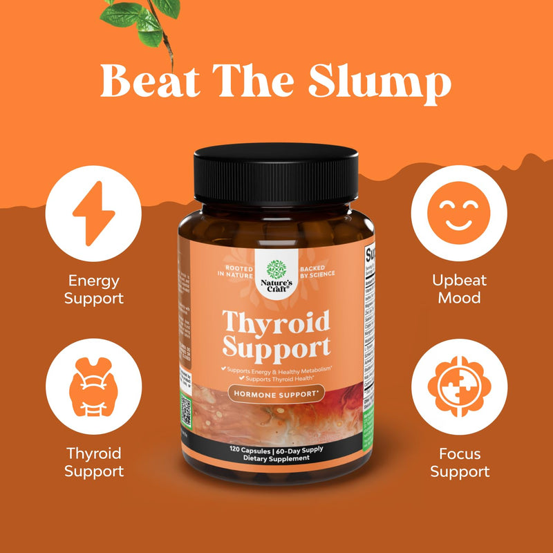 Bundle of Herbal Adrenal and Thyroid Support Complex - Mood Enhancer Energy Supplement for Thyroid Health and Extra Strength Saw Palmetto for Women for Stronger Thicker Healthier Looking Hair