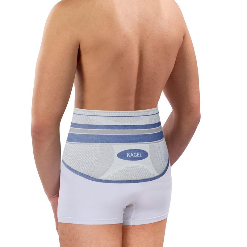 [Australia] - KAGEL MED back bandage - orthopedic bandage for men and women with metal supports and 3D compression - medical back support belt & back strap & kidney warmer (L (95-110cm)) L (95-110cm) 