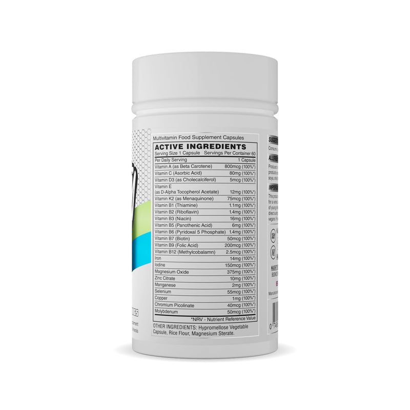 NaughtyBoy Multi - 60 Capsules, 22-in-1 Daily Multivitamin Supplement, 100% NRV of Essential Vitamins & Minerals, Immune, Energy & Wellness Support