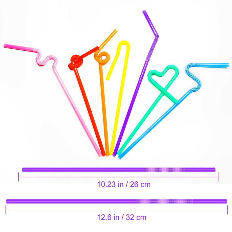 [Australia] - 200 Pcs Colorful Plastic Long Flexible Straws.(0.23'' diameter and 10.2" long) 2 pack 