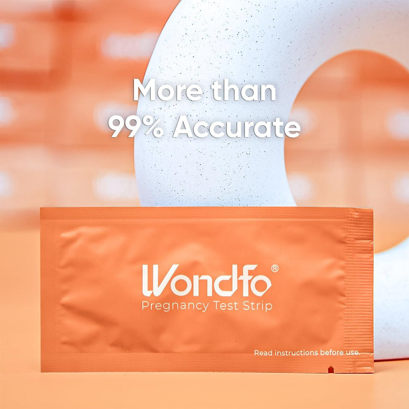 Wondfo 5mm Pregnancy Test Strips - HCG Detection 25 MIU/ml | Pruebas de Embarazo-Home Test of Reliable Result - Individually Wrapped 10 Count 10 Count（5mm,25mIU/ml）