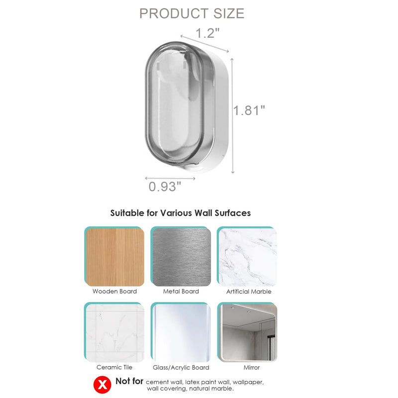 [Australia] - BALUCA 3 PCS Travel Toothbrush Head Covers Caps, Tooth Brush Protector Case Wall Mounted Hanging Rack Organizer for Travel, Camping, Bathroom, School, Business (Grey) Grey 