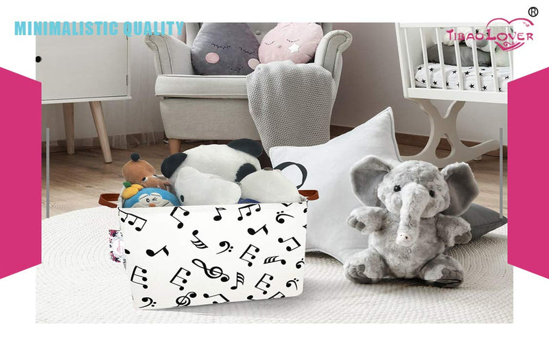 [Australia] - Rectangular Kids Storage Basket Gift Basket Baby Storage Basket Cute Kids Toy Storage Bin Organizer Shelf Book Basket Room Decor (music) music 