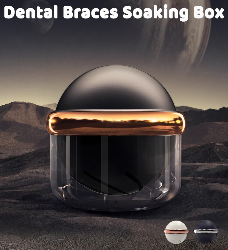 [Australia] - AARAINBOW Large Denture Case with Strainer Basket, Clear Retainer Cleaner and Storage Box for Travel, Mouth Guard Cleaning Case, Braces Holder Cup (Black) A Black 
