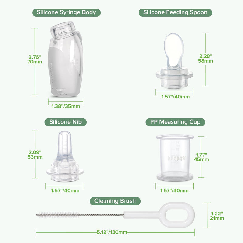 [Australia] - haakaa Penguin Dual Feeding Syringe Set-Baby Medicine Dispenser and Food Dispensing Spoon Feeder,Medical-Grade Silicone 