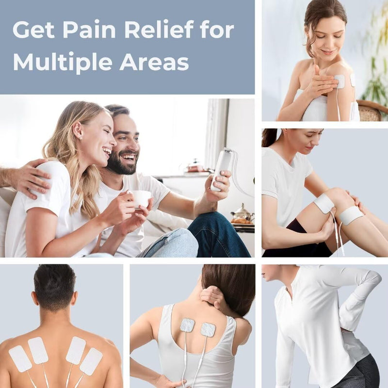 AUVON 4 Outputs TENS Unit Muscle Stimulator with 24 Modes & Intuitive Operation Design, FSA & HSA Eligible, TENS Machine with 10 TENS Pads, Electronic Pulse Massager for Back Pain Relief Therapy | TENS Machine with 10 TENS Pads, Electronic Pulse Massag...
