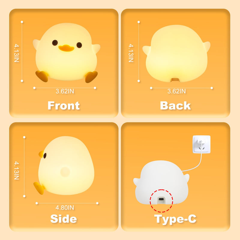 [Australia] - Duck Night Light, Cute Dodo Duck Lamp, Rechargeable Dimmable Nightlight, Silicone LED Bedside Lamp Nursery Nightlight with 20 Minutes Timer and Touch-Sensitive for Bedrooms, Living Room A - DoDo Duck 