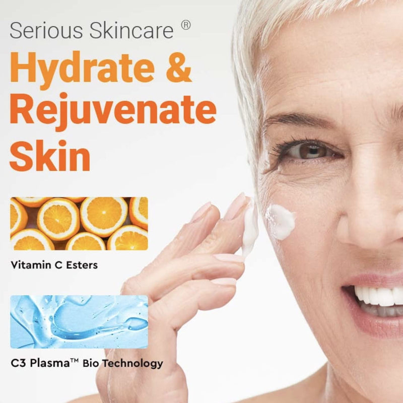 Serious Skincare Vitamin C Brightening Under Eye Gel Serum Treatment 0.5 oz | Hyaluronic Acid, Collagen, Fine Lines, Crow's Feet, Wrinkles, Dark Circles, Hydrating, Soothing, C3 Plasma C Ester