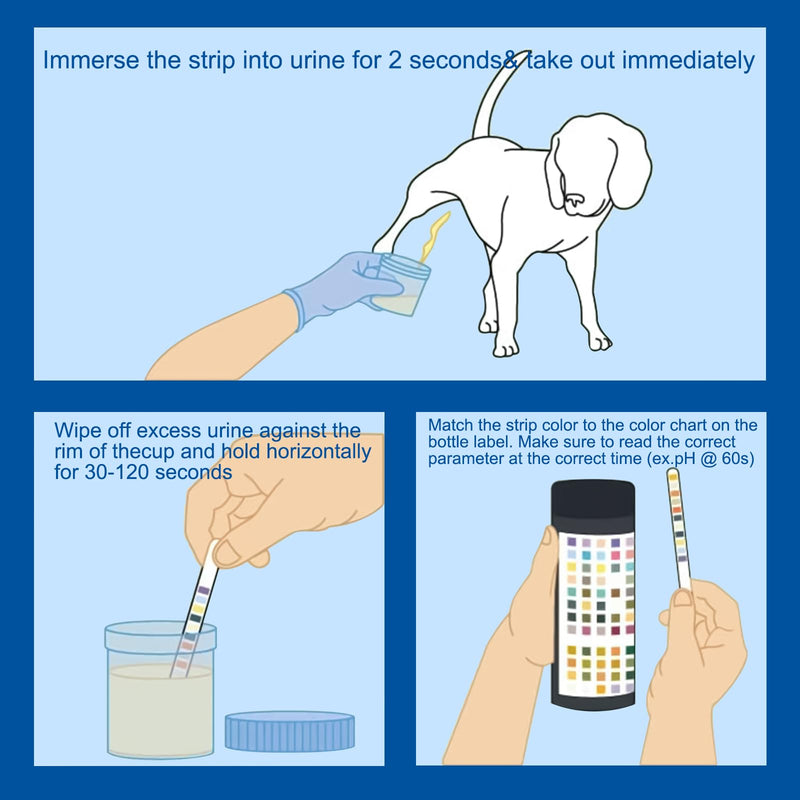 [Australia] - Anseom Pack of 100 urine test strips, pet ketosis test strips for 10 indicators, rapid test urine analysis strips, household reagent strips for cats and dogs 