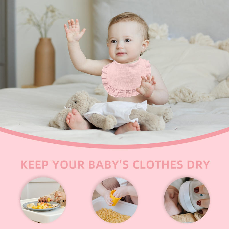 [Australia] - Muslin Baby Bibs for Baby Girls, Muslin Bibs Drool Bandana Bibs Cranberry 