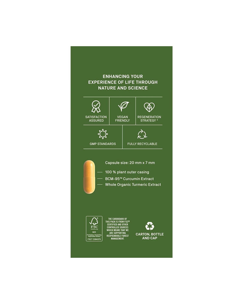 Curcumin Complete 60 Vegan Capsules| BCM-95 & Whole Organic Turmeric Extract| Delivers Over 700% More Bioactive Curcumin per Capsule| Complete Spectrum