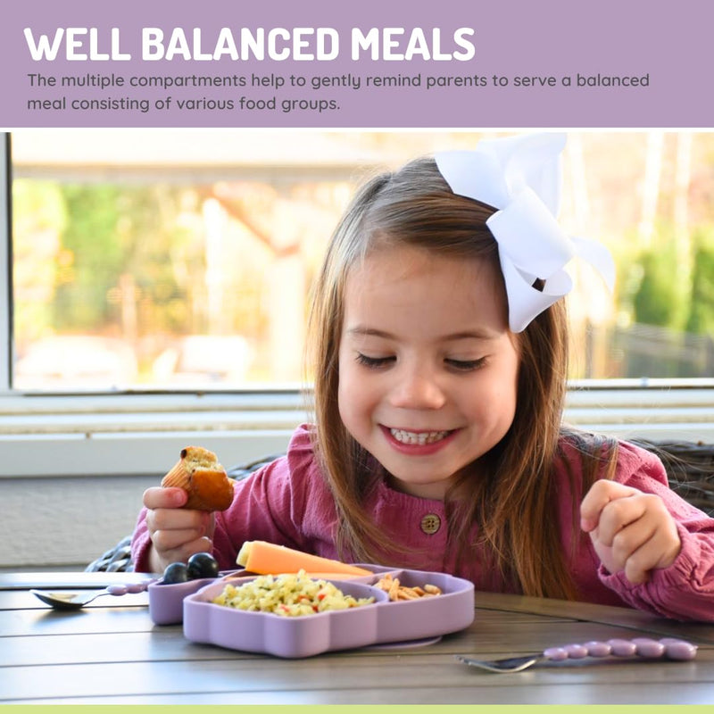 [Australia] - melii Divided Silicone Suction Plate - 100% Silicone, for Baby + Toddlers – BPA Free, Dishwasher & Microwave Safe (Cat) Cat 