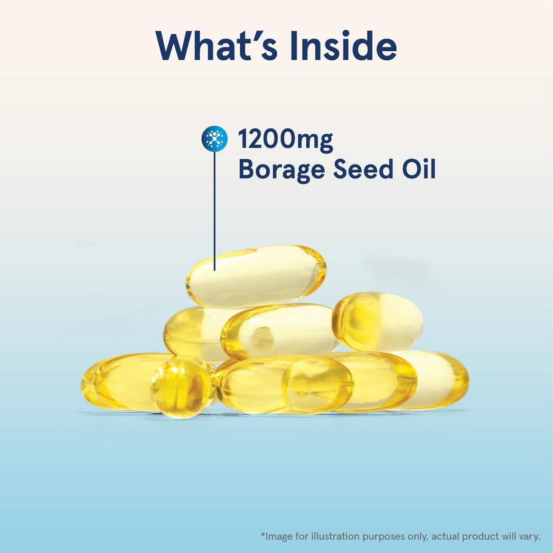 [Australia] - Jarrow Formulas Borage 1200 mg - 120 Softgels - Source of GLA - Borage Oil Supplement - For Skin Health & Immune System Support, Mild PMS Discomfort Support - Up to 120 Servings 