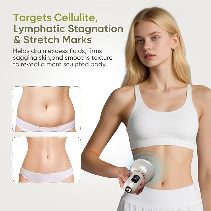 Lymphatic Drainage Massager for Full Body, Body Sculpting Machine & Cellulite Massage Tool for Skin Smoothing, – Relieves Muscle Tension, Reduces Cellulite, and Enhances Skin Firmness