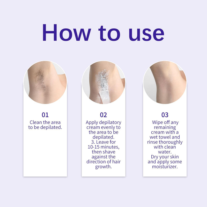 [Australia] - 2-Pack Body Hair Removal Cream for Sensitive Skin - Painless & Gentle Depilatory Cream with Spatula Applicator, Unisex Body & Skincare 6.76 fl oz 2 