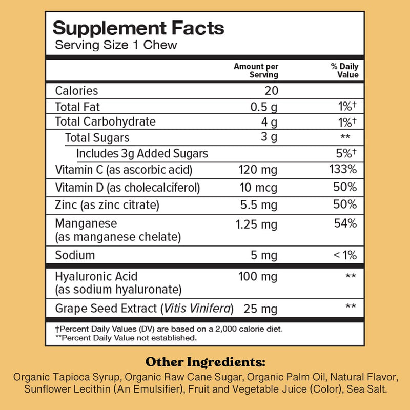 Youthful Skin, Fruity Chews Vitamins, Radiance & Hydration Formula, Hyaluronic Acid, Grape Seed Extract, Antioxidants & Minerals, Vitamins Raspberry Lemonade Flavor 30-Day Supply Youthful Skin 30 Count (Pack of 1)